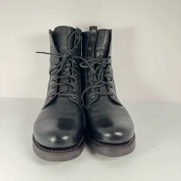 Frye Women's Veronica Leather Lace Up Combat Boots Black Size 10 - Picture 5 of 12